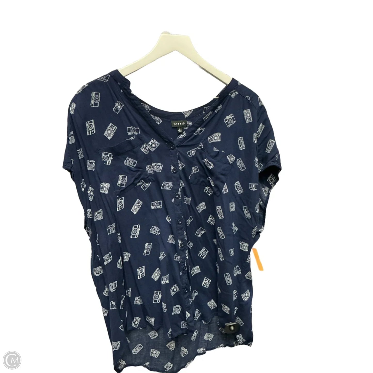 Top Short Sleeve By Torrid In Navy, Size: 2x