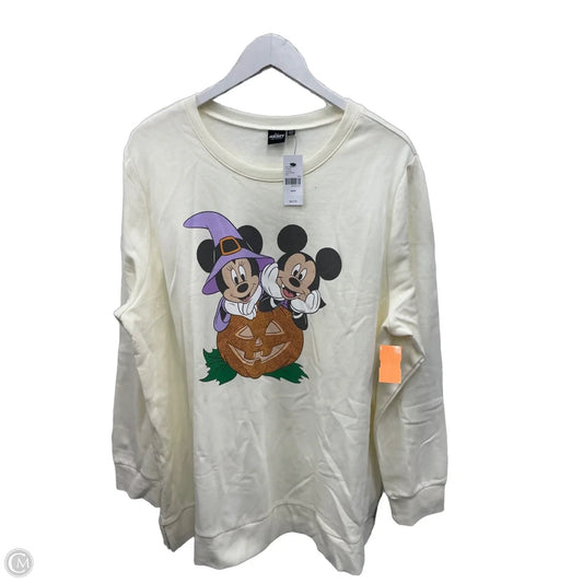 Sweatshirt Crewneck By Disney In Cream, Size: 2x
