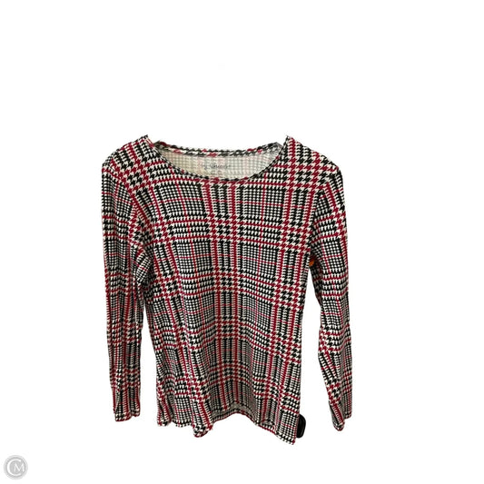 Top 3/4 Sleeve By Chicos In Black & Red, Size: M
