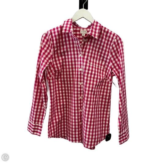 Top Long Sleeve By J. Crew In Pink & White, Size: S