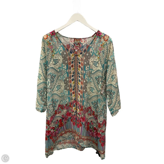 Tunic 3/4 Sleeve By Johnny Was In Multi-colored, Size: S