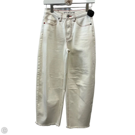 Jeans Wide Leg By Peace Love World In Cream Denim, Size: 0p