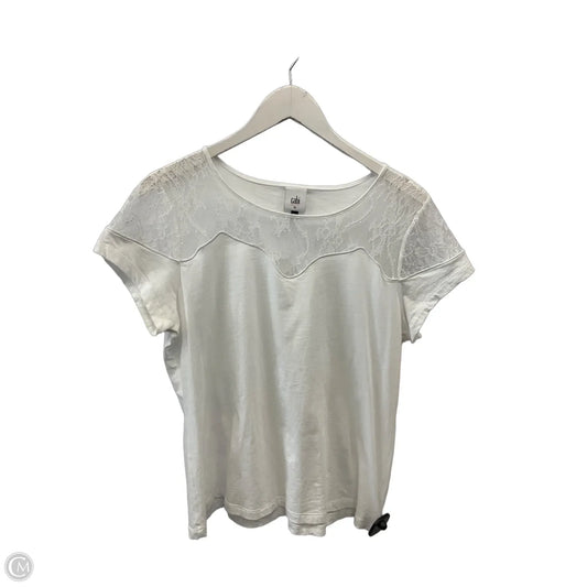 Top Short Sleeve By Cabi In White, Size: M