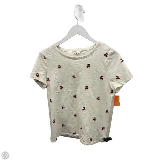 Top Short Sleeve By Lucky Brand In Cream, Size: M