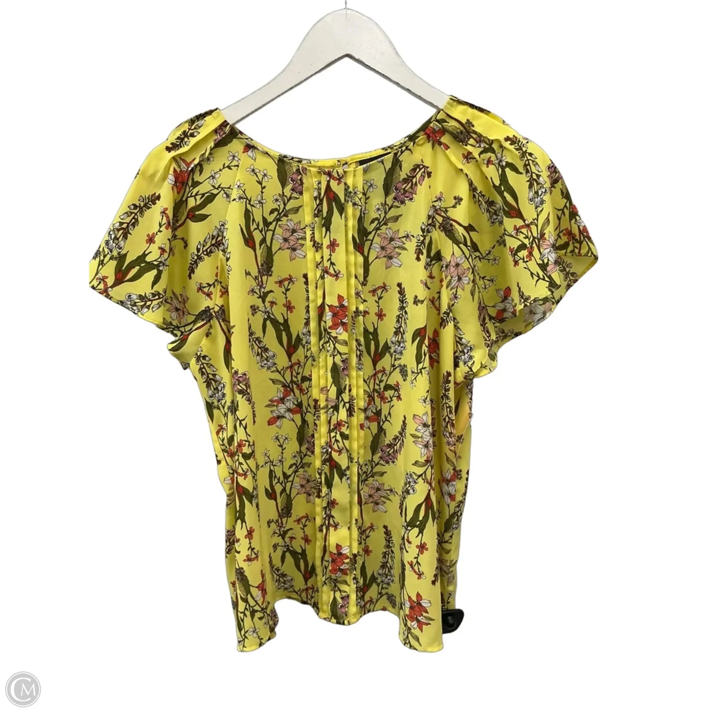 Top Short Sleeve By Worthington In Yellow, Size: Lp