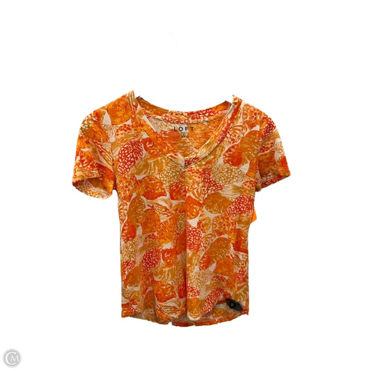 Top Short Sleeve By Loft In Orange, Size: Xxs