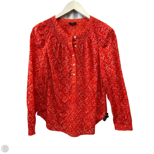 Top Long Sleeve By Talbots In Red & White, Size: Sp