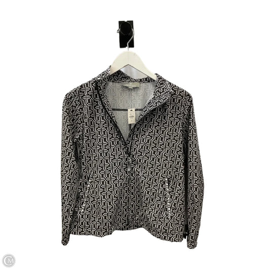 Jacket Windbreaker By Talbots In Black & White, Size: Xsp
