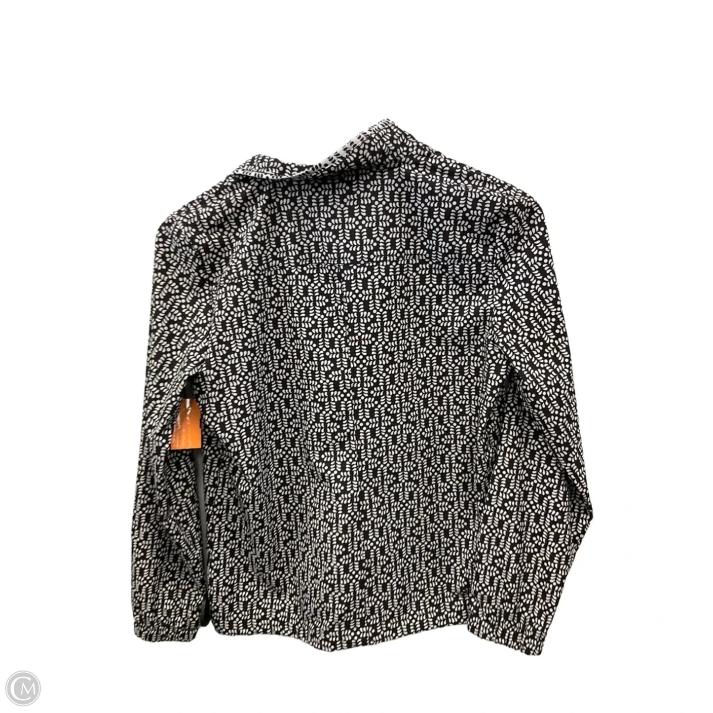 Jacket Windbreaker By Talbots In Black & White, Size: Xsp