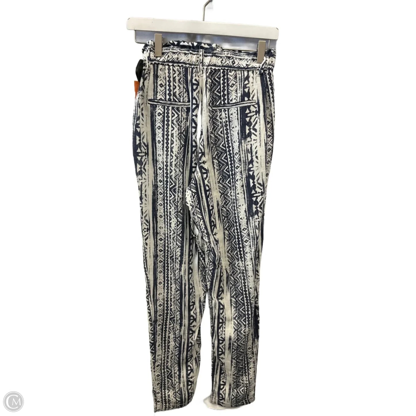 Pants Linen By Clothes Mentor In Blue & White, Size: 4