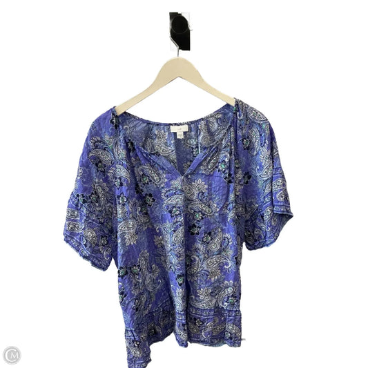 Top Short Sleeve By J. Jill In Purple, Size: 2x