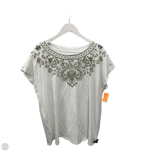 Top Short Sleeve By Pure Jill In White, Size: Xl