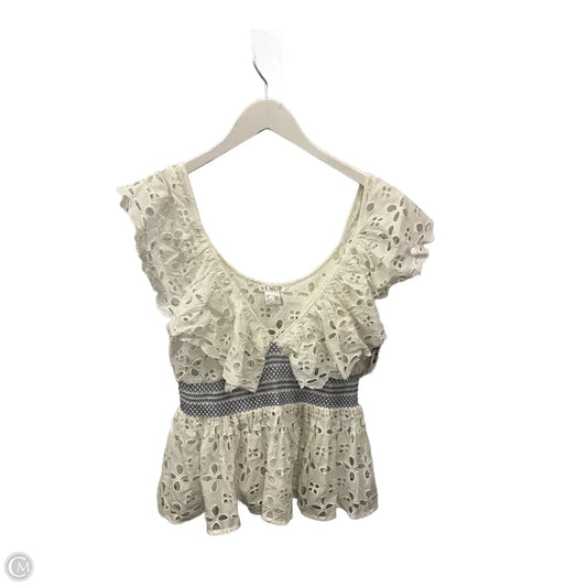 Top Sleeveless By Venus In Blue & White, Size: L