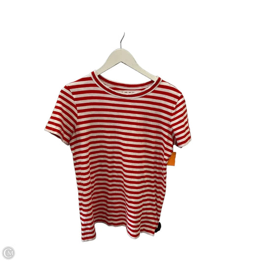 Top Short Sleeve By Loft In Red & White, Size: M