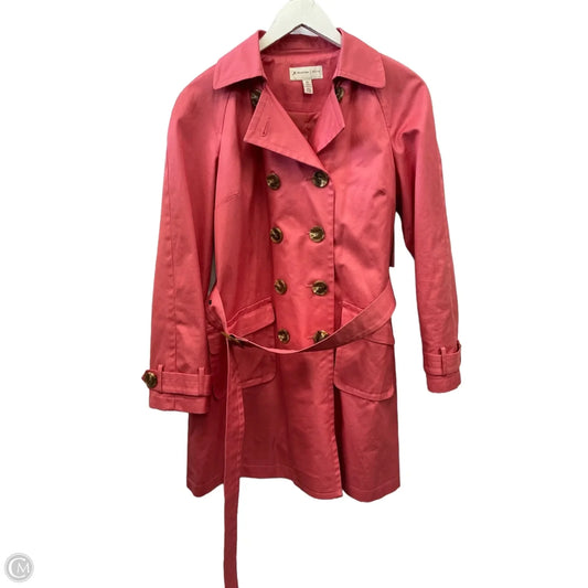 Coat Trench Coat By Jm Collections In Pink, Size: Sp