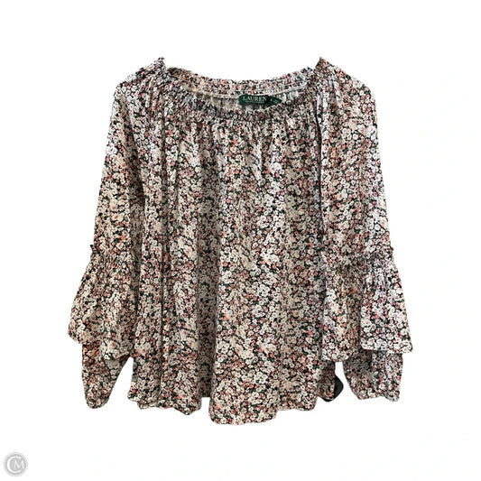 Top 3/4 Sleeve By Lauren By Ralph Lauren In Multi-colored, Size: M