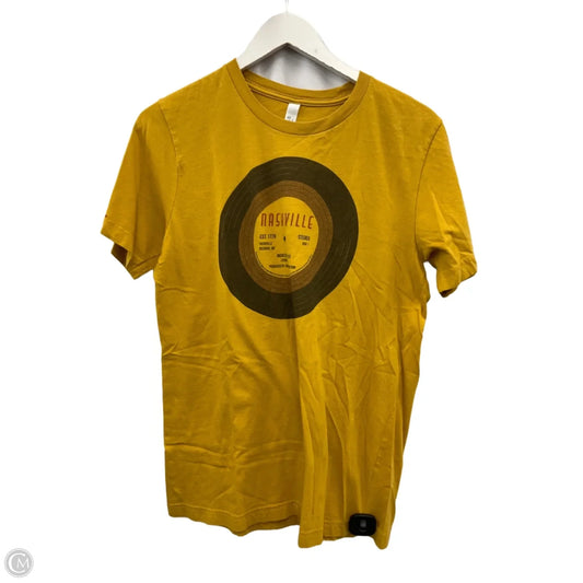 Top Short Sleeve By Bella + Canvas In Gold, Size: M