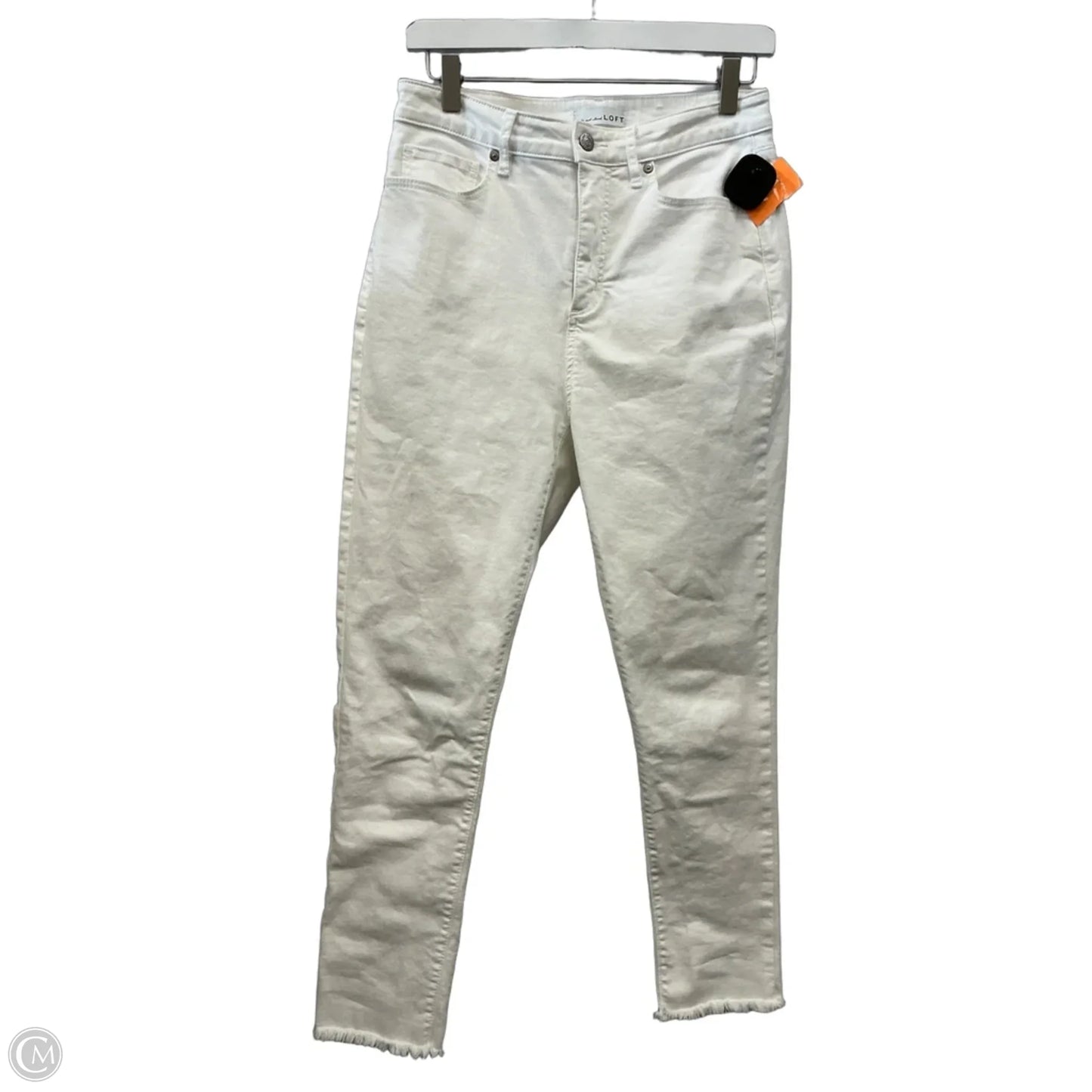 Jeans Skinny By Loft In White Denim, Size: 4