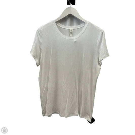Athletic Top Short Sleeve By Alo In White, Size: L