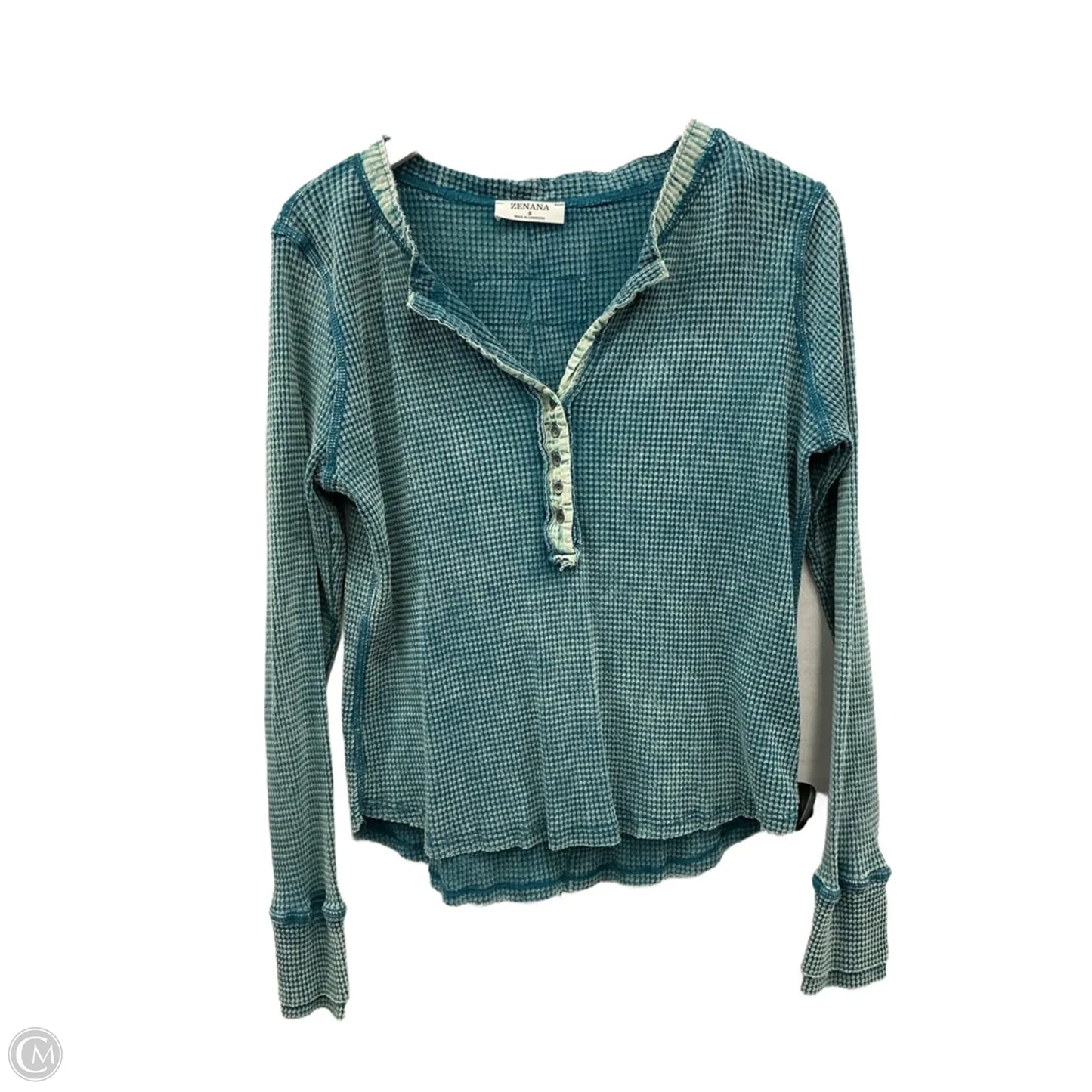 Top Long Sleeve By Zenana In Teal, Size: S
