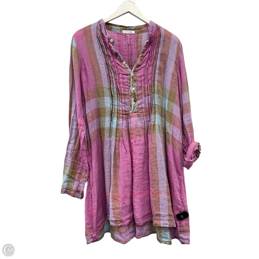 Tunic Long Sleeve By Free People In Pink & Purple, Size: Xs