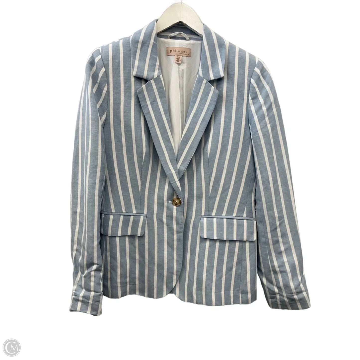 Blazer By Philosophy In Blue & White, Size: M