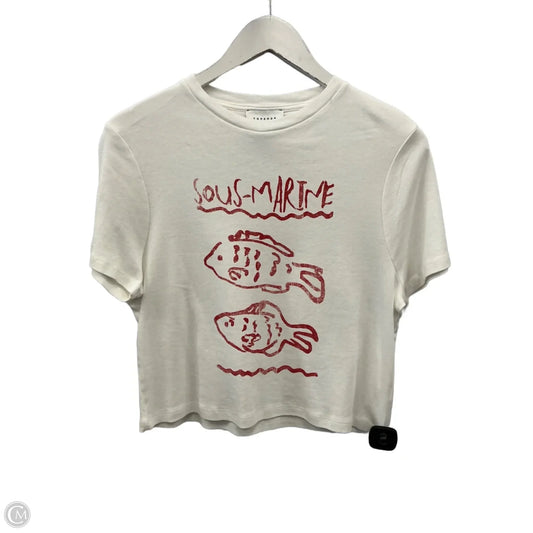 Top Short Sleeve By Top Shop In White, Size: L