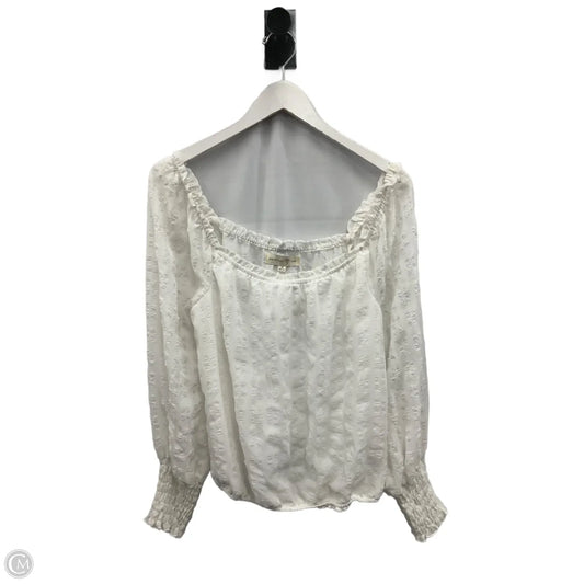 Top Long Sleeve By Penelope Rose In White, Size: M