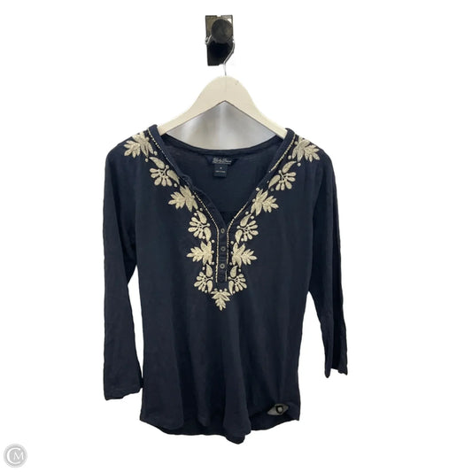 Top 3/4 Sleeve By Lucky Brand In Navy, Size: M
