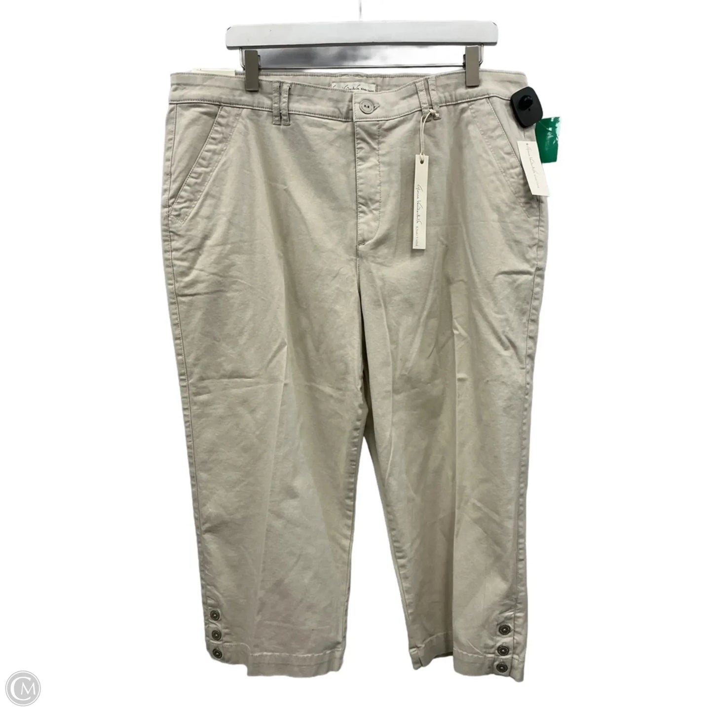 Capris By Gloria Vanderbilt In Tan, Size: 18