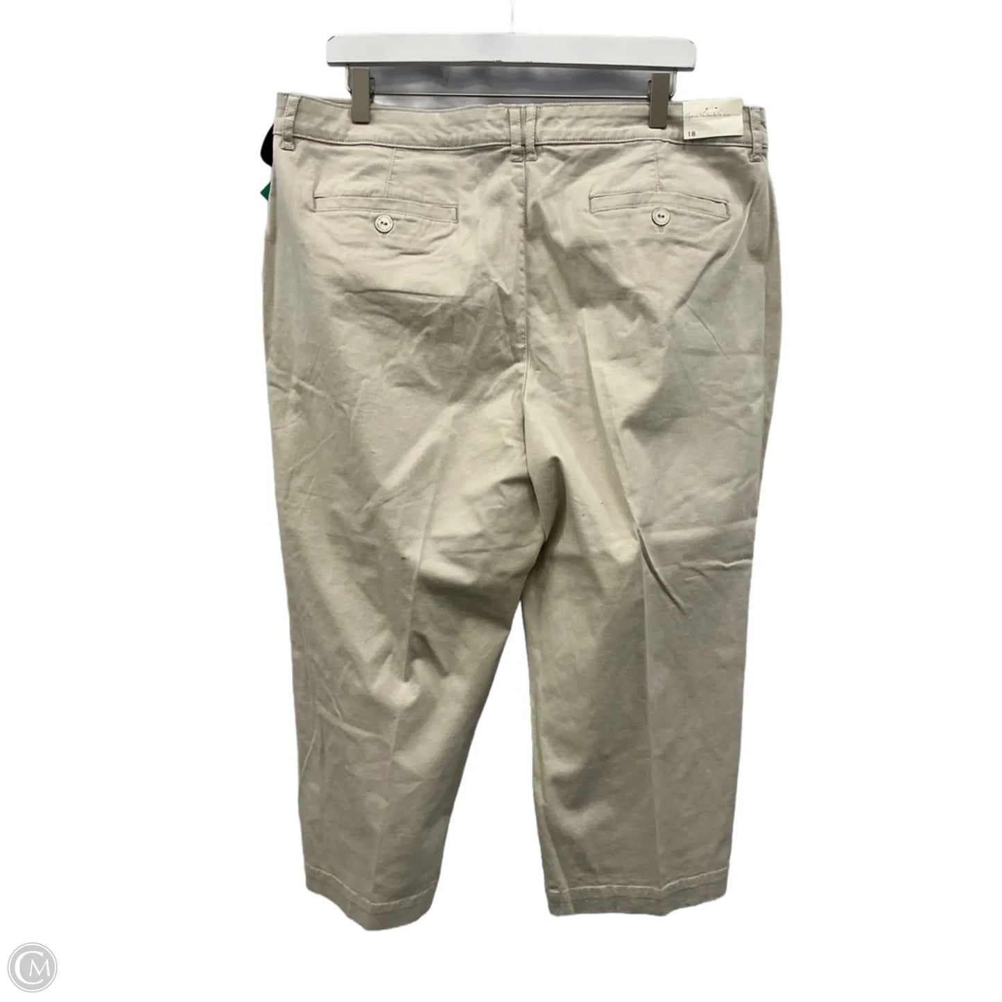 Capris By Gloria Vanderbilt In Tan, Size: 18