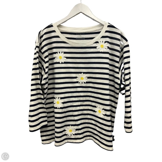 Top 3/4 Sleeve By Talbots In Black & Cream, Size: Xl