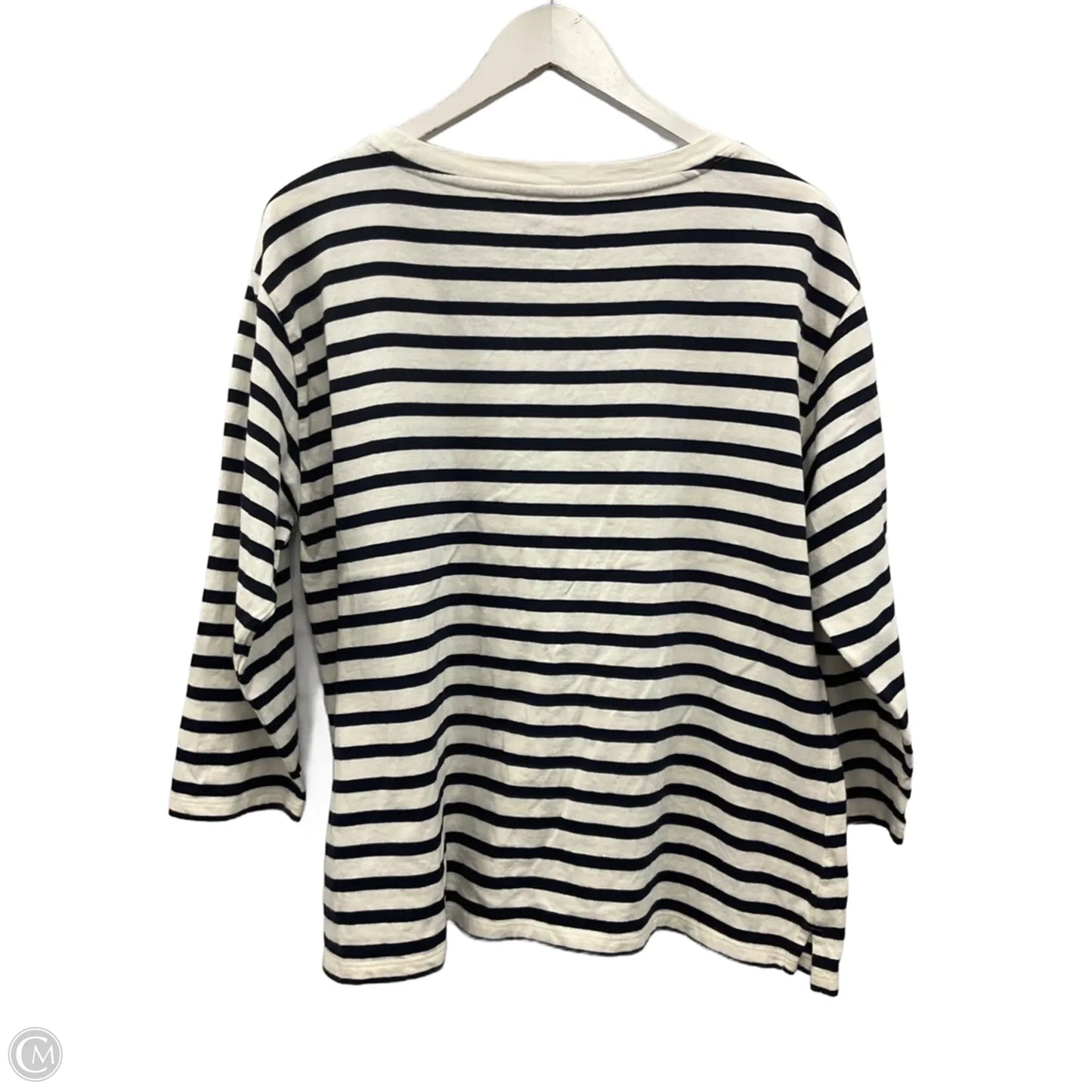 Top 3/4 Sleeve By Talbots In Black & Cream, Size: Xl