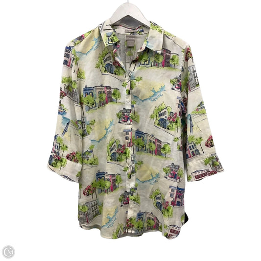 Top 3/4 Sleeve By Chicos In Multi-colored, Size: M