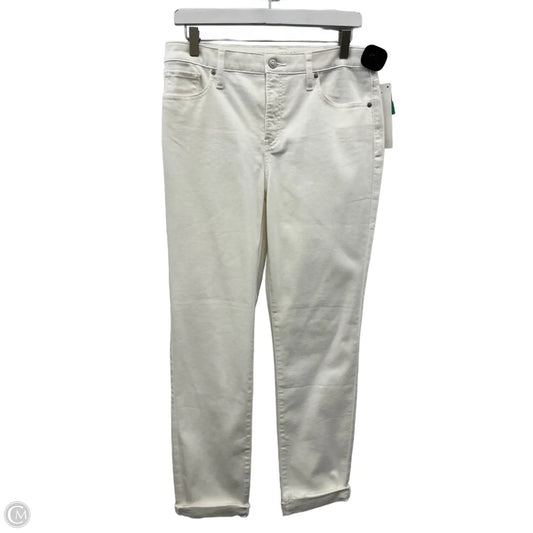 Jeans Straight By Chicos In White Denim, Size: 6
