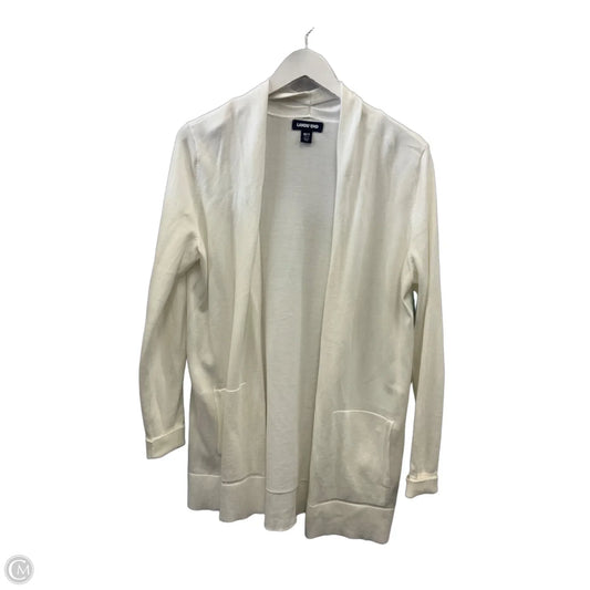 Sweater Cardigan By Lands End In White, Size: M