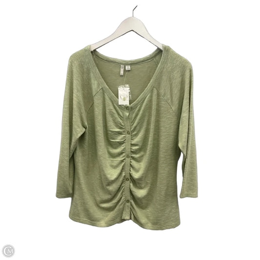 Top 3/4 Sleeve By Cato In Green, Size: Xl