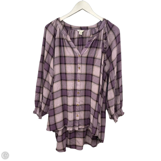 Top 3/4 Sleeve By Cato In Purple, Size: Xl