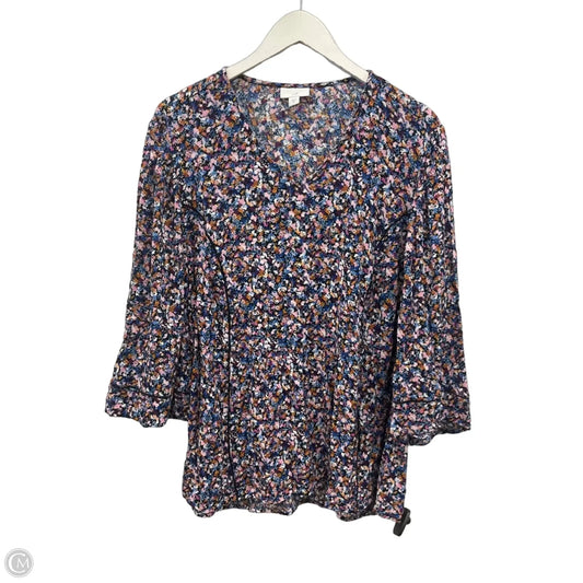 Top 3/4 Sleeve By J. Jill In Multi-colored, Size: Xl