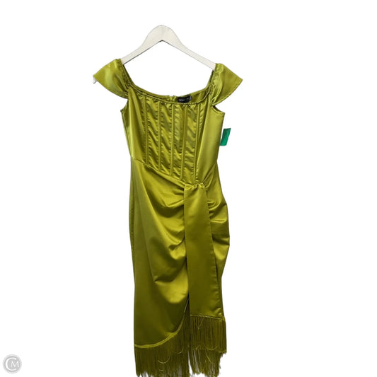 Dress Party Midi By Pretty Little Thing In Chartreuse, Size: M