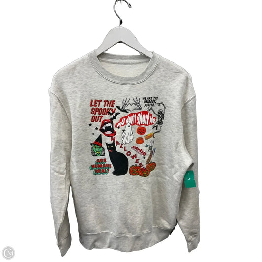 Sweatshirt Collar By Clothes Mentor In Grey, Size: L