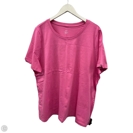 Top Short Sleeve By Cj Banks In Pink, Size: 2x