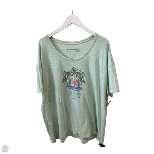 Top Short Sleeve By Life Is Good In Green, Size: Xxl