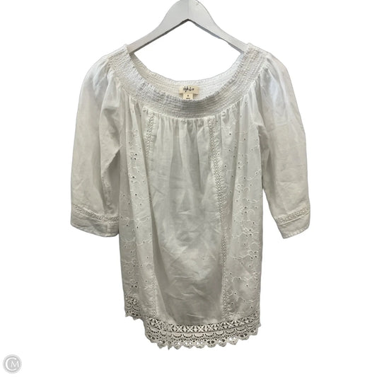 Top 3/4 Sleeve By Style And Company In White, Size: S