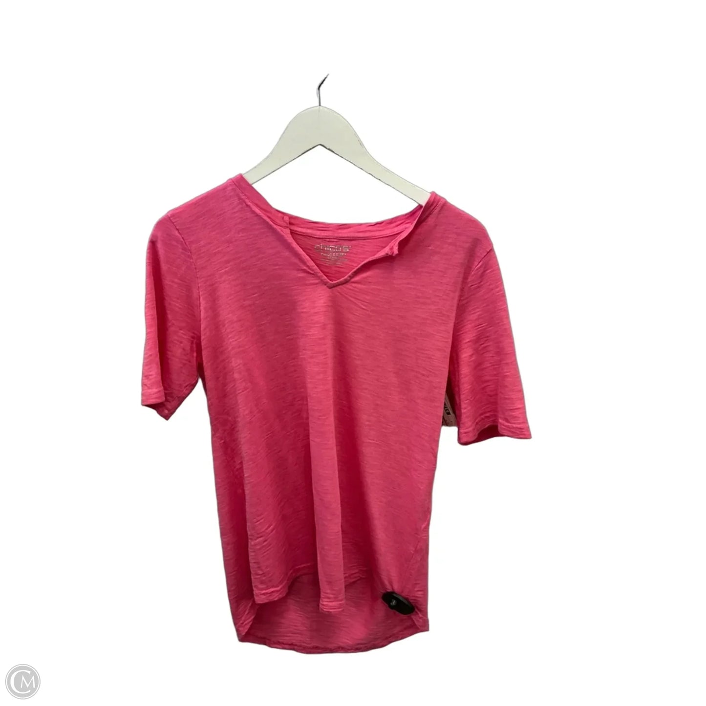 Top Short Sleeve By Chicos In Pink, Size: M