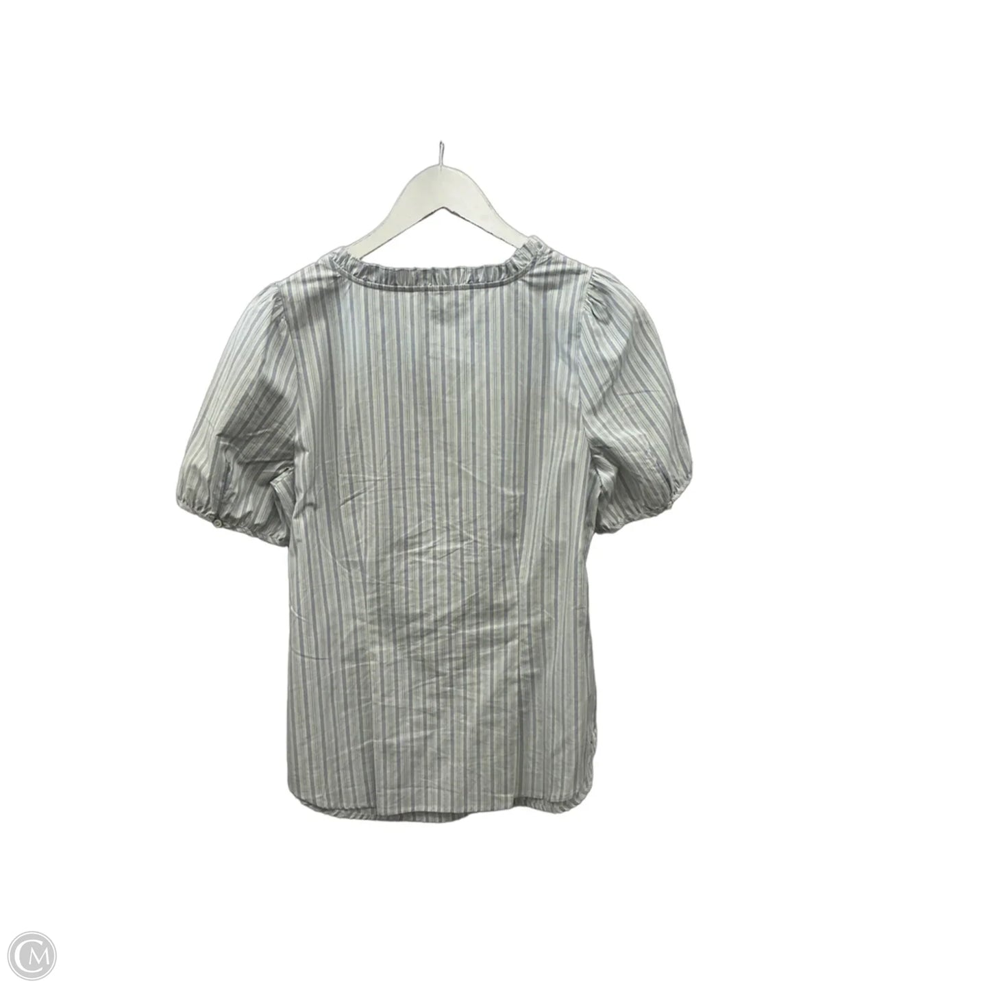 Top Short Sleeve By Talbots In Blue & White, Size: M