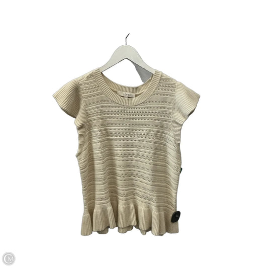 Top Short Sleeve By Loft In Cream, Size: M