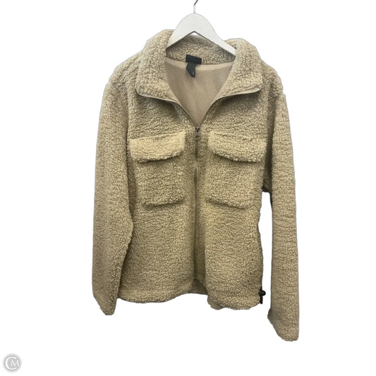 Jacket Faux Fur & Sherpa By H&m In Cream, Size: Xl