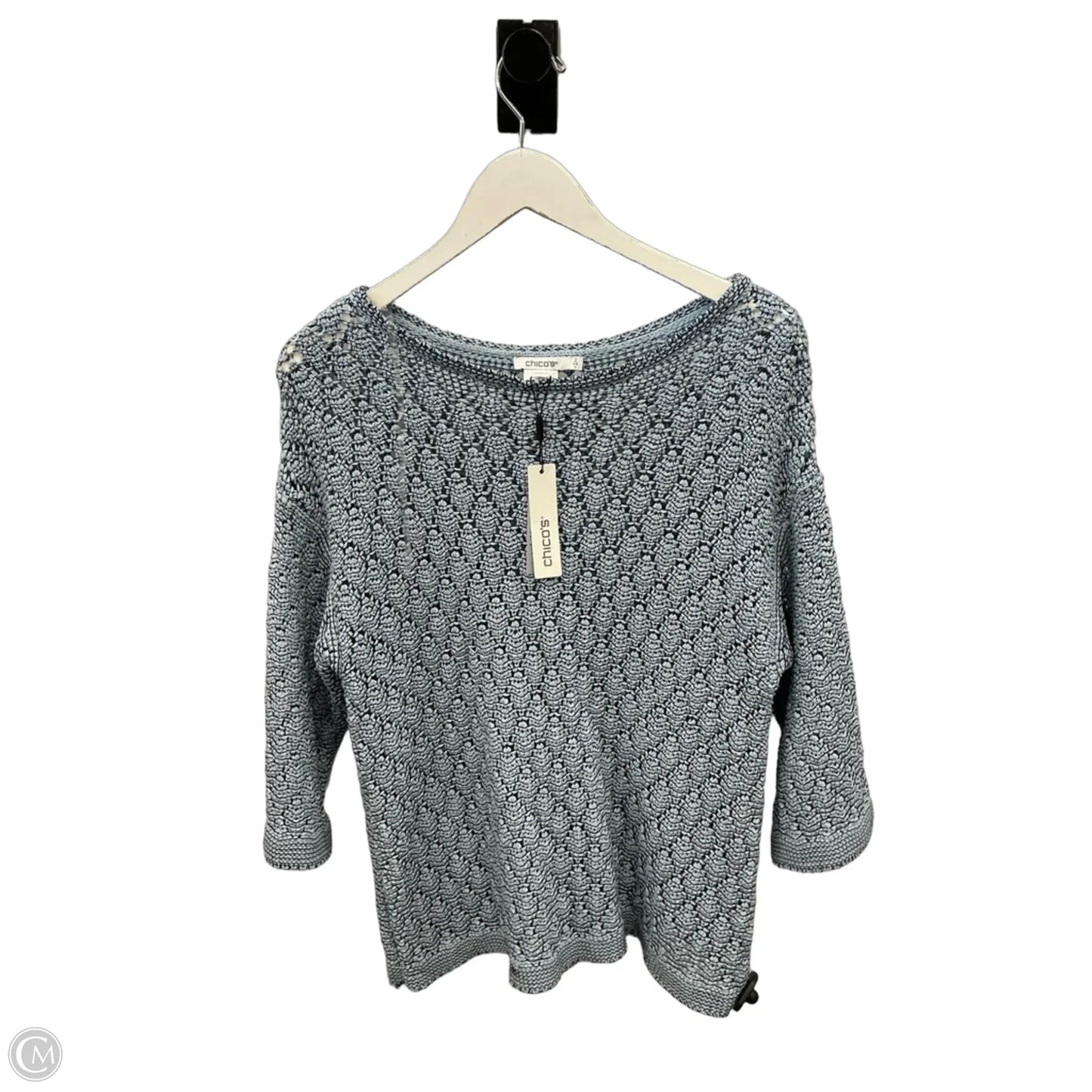 Top 3/4 Sleeve By Chicos In Blue, Size: L