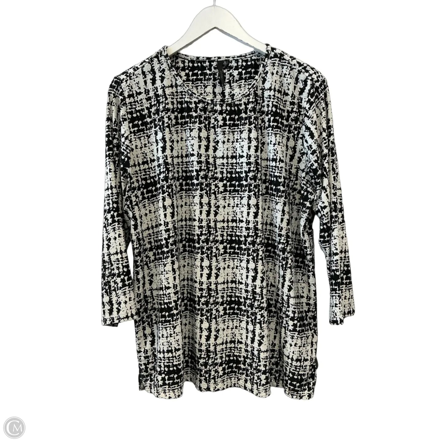 Top Long Sleeve By Clothes Mentor In Black & White, Size: Xl